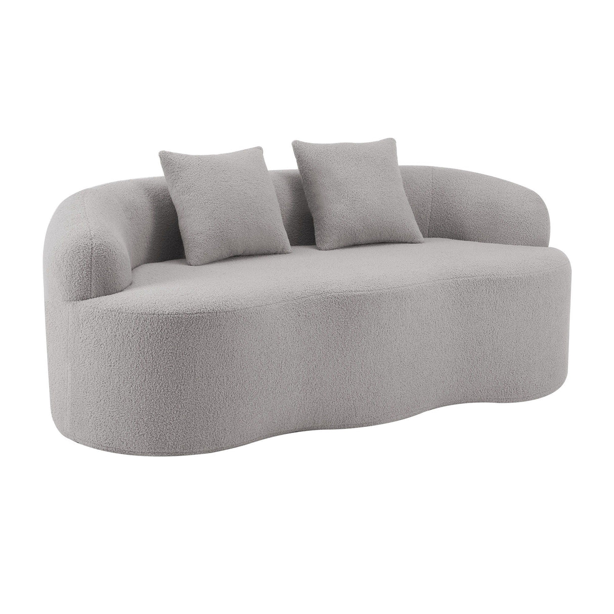 Curved Loveseat Sofa With Round Armrest