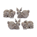 Stone bunny rabbit figurine (set of 4)