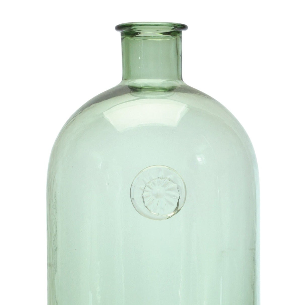 Sage Glass Bottle Neck Vase 12"H