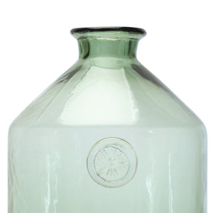 Sage Glass Bottle Neck Vase 9"H