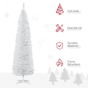 HOMCOM 7' Artificial Pencil Christmas Tree