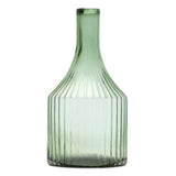 Sage ribbed glass bottle neck vase 10.75"h
