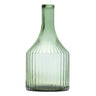 Sage ribbed glass bottle neck vase 10.75"h