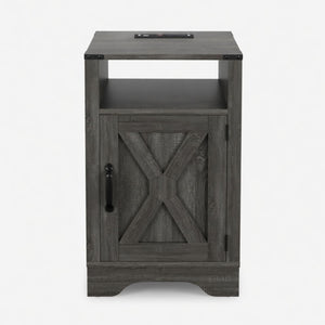 Farmhouse Nightstand, Charging Station & Storage