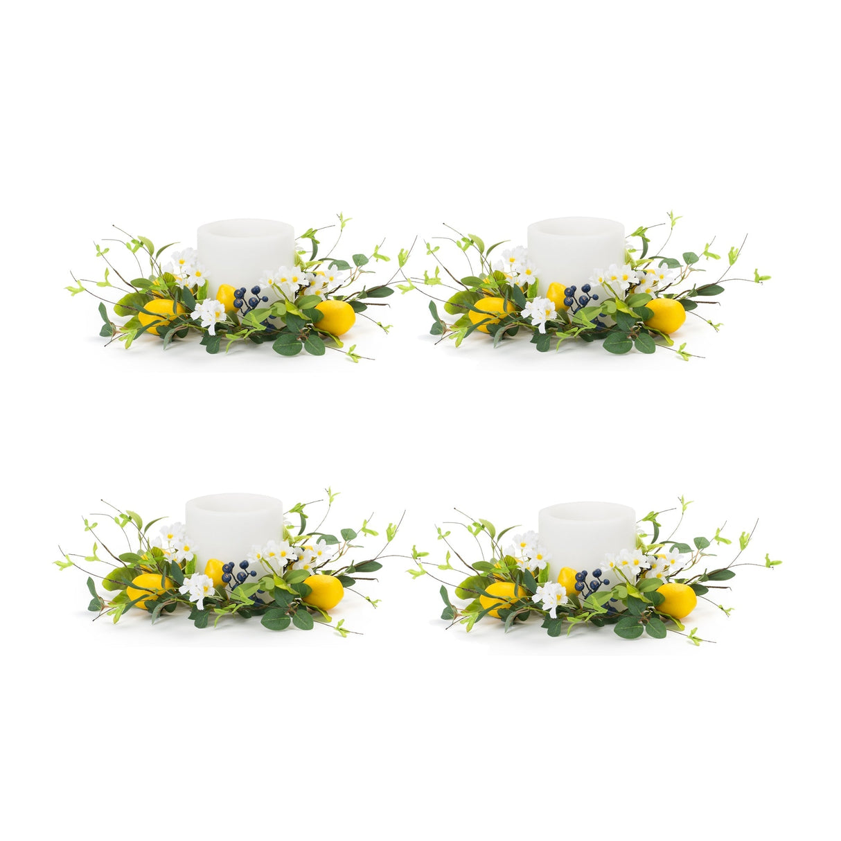Lemon-and-blue-berry-floral-candle-ring-(set-of-6)-Candles