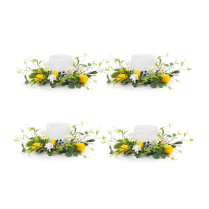 Lemon-and-blue-berry-floral-candle-ring-(set-of-6)-Candles