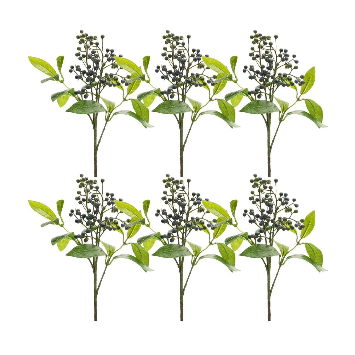 Blue berry foliage spray (set of 6)