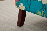 Modern Accent Chair with Retro Wood Legs - Floral