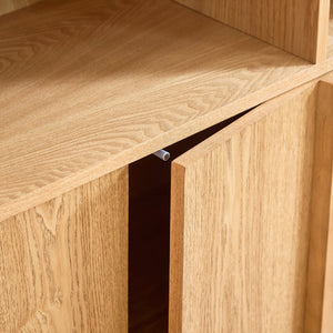 Farmhouse Fluted Sideboard Buffet Cabinet with Storage