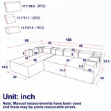 Modern Chenille Upholstered Sectional Sofa Couch Set