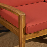 Grenada l-shaped outdoor love seat, rust