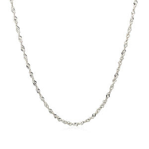 14k White Gold Singapore Chain 1.5mm