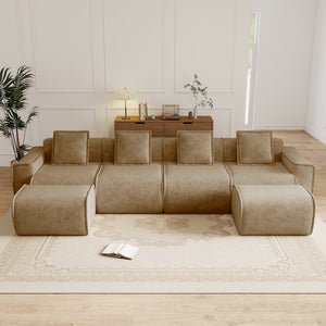 Streamlined Design Modular 4 Seat U Shape Sectional Sofa