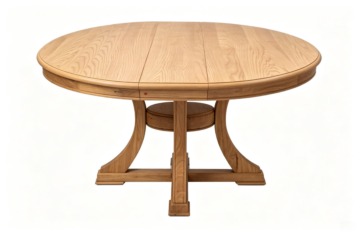 Extendable Round Rubber Wood Dining Table