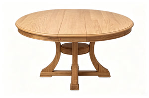 Extendable Round Rubber Wood Dining Table