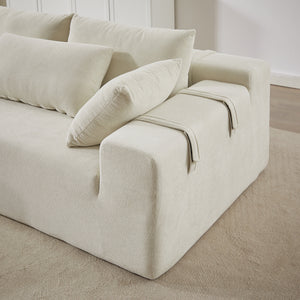 Modern Chenille Upholstered Sectional Sofa Couch Set
