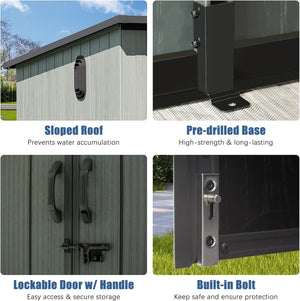 6x11FT Outdoor Resin Storage Shed