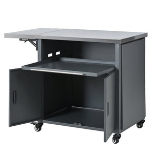 Foldable Outdoor Prep Station BBQ Cart Patio Dining Cart
