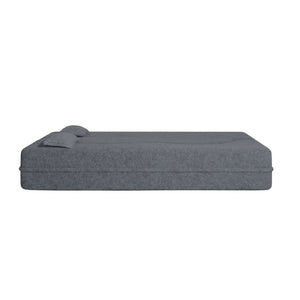 Modern Floor Sofa, With 2 Pillows, Convertible Teddy Fabric Foam Filled Bed