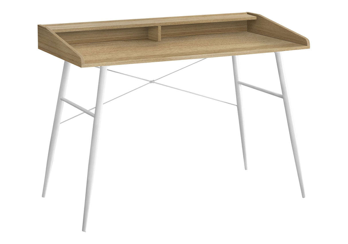 Computer Desk for Home Office, Laptop, Storage Shelves - Natural