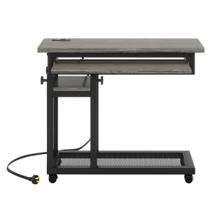 Adjustable Portable C-Shaped Desk With Power Outlet & USB Ports