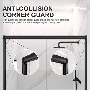 Modern Semi Frameless Double Sliding Shower Door