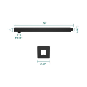 Wall Mounted Shower Arm With Flange