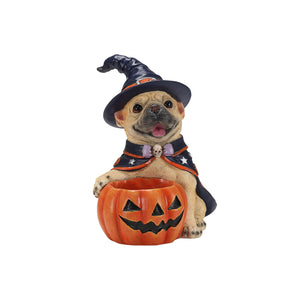 Halloween French Bulldog Witch Puppy Figurine
