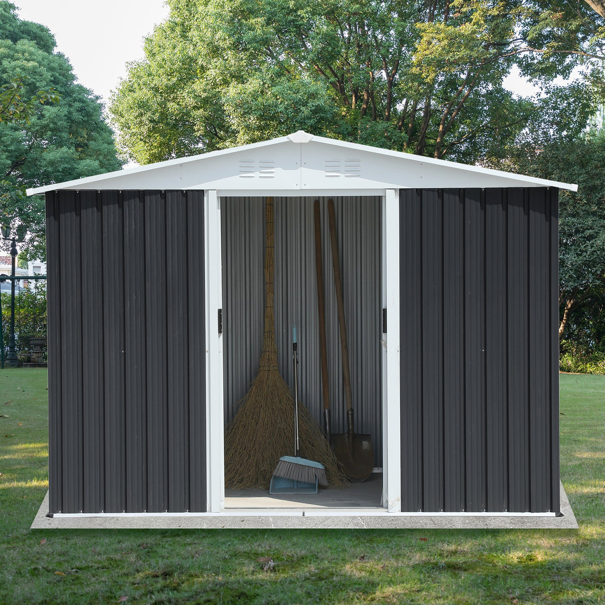 8x6 Feet Apex Roof Dark Storage Shed