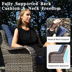 JB Outdoor 3-Seater Sofa Set with Swivel Chairs and Side Table