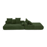 110.25x67'' Modern Upholstered L-Shape Sectional Sofa Velvet Green