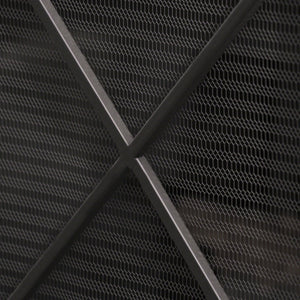 Minimalist Single Panel Iron Fireplace Screen With Diamond Design