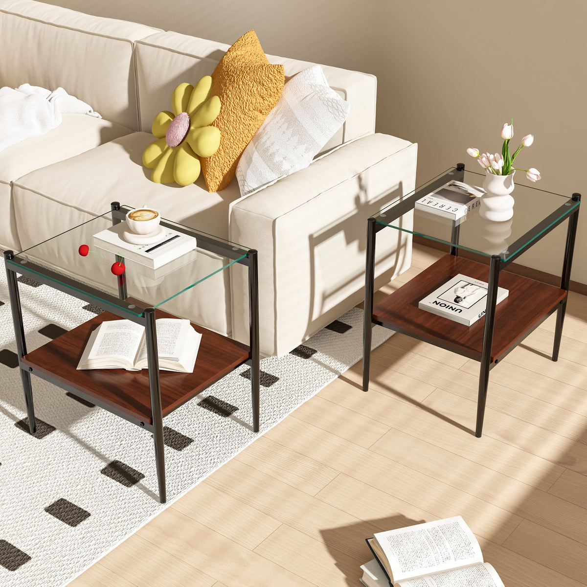 Set of 2 Rectangle End Table