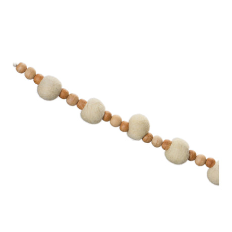 Wood-Beaded-String-Garland-(Set-of-2)-Wreaths-&-Garlands