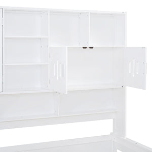 Daybed With All-In-One Cabinet And Shelf