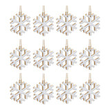 Wood Snowflake Ornament (Set of 12)