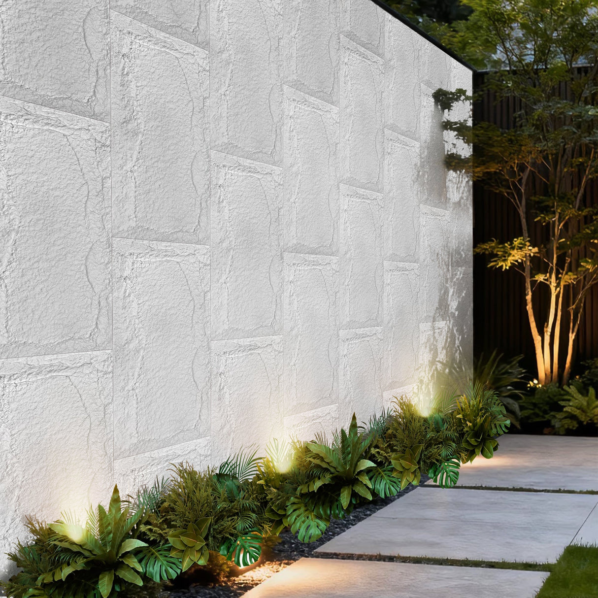 3D Faux Stone Wall Panels - 8 PCS PU Wainscoting