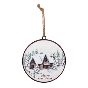 Woodland-Winter-Cabin-Disc-Ornament-(Set-of-12)-Christmas-Ornaments
