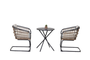 3-Piece Outdoor Wicker Bistro Set
