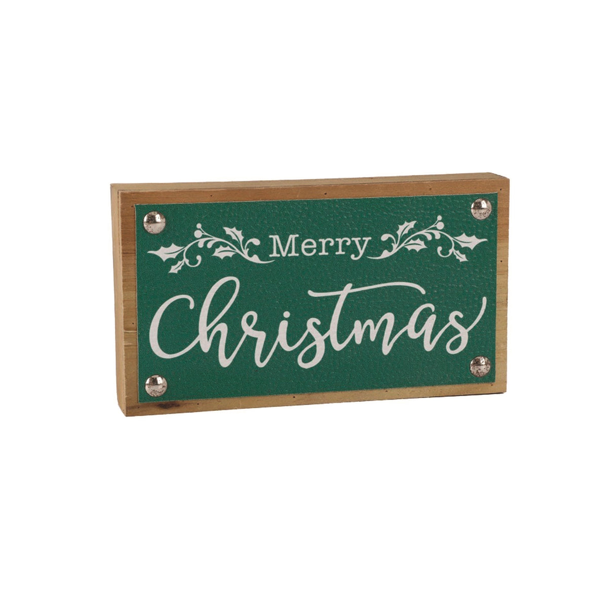 Merry-Christmas-Sign-with-Faux-Leather-Accent-(Set-of-2)-Christmas-Decor