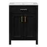 Modern Bathroom Vanity With Ceramic Sink, Soft-Close Doors, Flip Drawer, U-Shaped Shelves, Elegant Storage Solution
