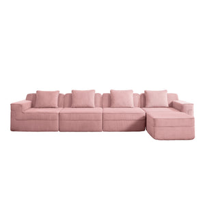 Modular 4 Seat L Shape Sectional Boneless Sofa