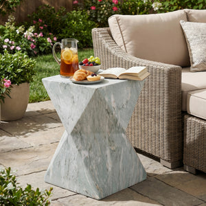 Modern Geometric Hourglass Accent Table