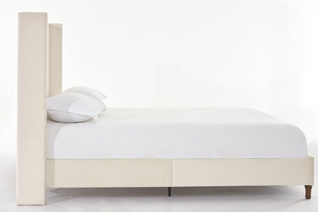 Luxury Wingback Upholstered Bed Frame