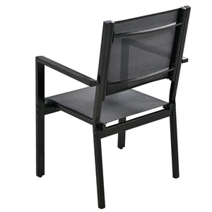 6-Person Modern Steel Outdoor Dining Set