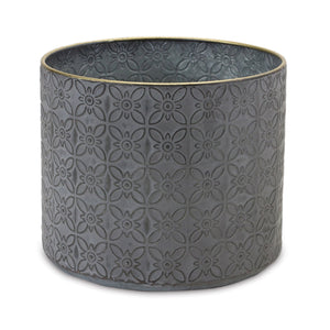 Ornate Geometric Metal Planter (Set of 4)