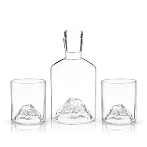 3-Piece Mountain Crystal Decanter and Tumbler Set Viski®