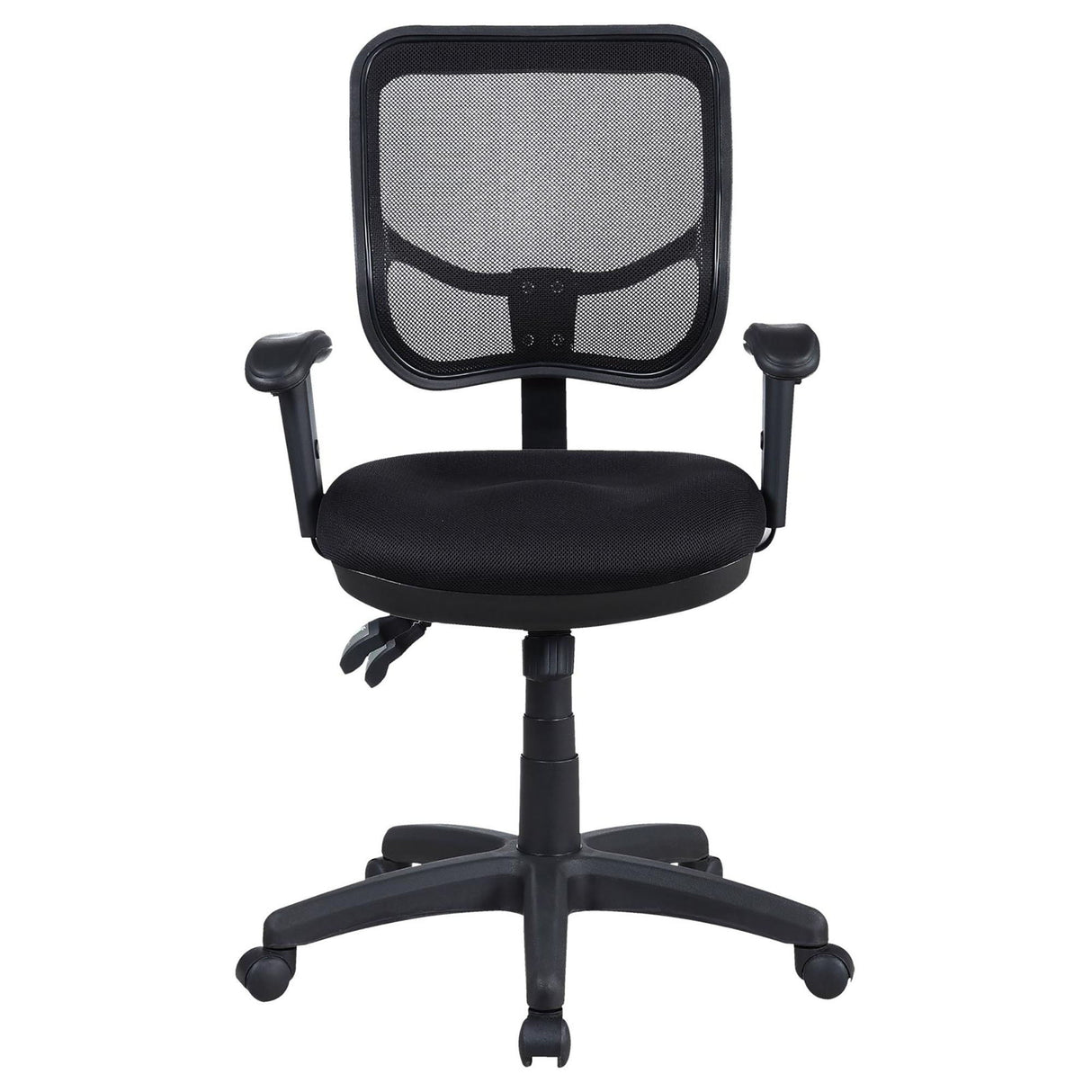 Swivel Office Chair Armrests Ergonomic Design, Adjustable Height And Tilt - Black