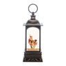 LED Snow Globe Lantern with Santa and Snowman 10.5"H