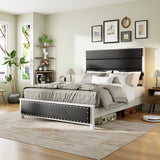 Queen-size-bed-frame-with-upholstered-headboard-Headboards
